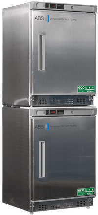 American Biotech Supply - ABT-HC-RFC9SS - 9 Cu. Ft. Stainless Steel Refrigerator and Freezer Combination