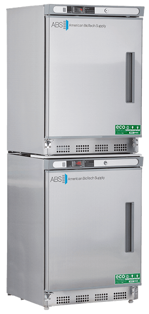 American Biotech Supply - ABT-HC-RFC9SS-LH - 9 Cu. Ft. Stainless Steel Refrigerator and Freezer Combination, Left Hinged
