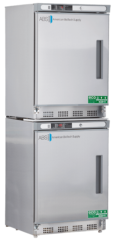 American Biotech Supply - ABT-HC-RFC9SS-LH - 9 Cu. Ft. Stainless Steel Refrigerator and Freezer Combination, Left Hinged