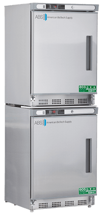 American Biotech Supply - ABT-HC-RFC9SS-LH - 9 Cu. Ft. Stainless Steel Refrigerator and Freezer Combination, Left Hinged