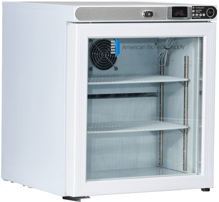 American Biotech Supply - ABT-HC-UCFS-0104G-LH - 1 Cu. Ft Capacity Premier Countertop Refrigerator Freestanding, Left Hinged