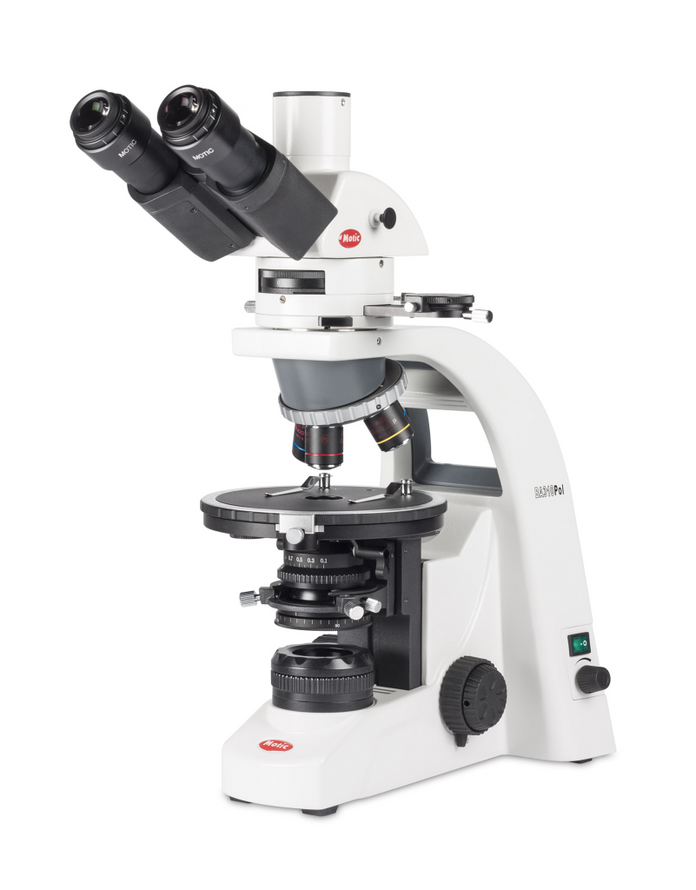 Motic Instruments - 1100100402412 - BA310Pol Trinocular Upright Polarization Microscopes, Epi Illuminator