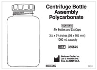Beckman Coulter - 355675 - 1L (1000ml), Polycarbonate Bottle with Screw-On Cap