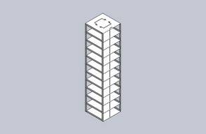 Crystal Industries - CF-11-2 - Vertical Rack for 2" Boxes, Holds 11 Boxes