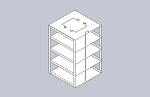 CF-4-375 - Vertical Rack for 3.75" Boxes, Holds 4 Boxes
