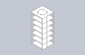CF-6-375 - Vertical Rack for 3.75" Boxes, Holds 6 Boxes