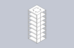 Crystal Industries - CF-7-375 - Vertical Rack for 3.75" Boxes, Holds 7 Boxes