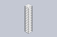 Crystal Industries - CFDP-15 - Vertical Rack for 96-Deep-Well Microtiter Plates, Holds 15 Boxes