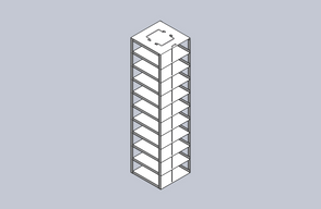 CFHT-10 - Vertical Rack for 100-Cell Hinged Lid Boxes, Holds 10 Boxes