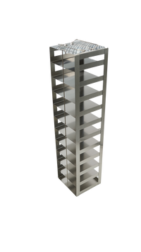 Crystal Industries - CFHT-11 - Vertical Rack for 100-Cell Hinged Lid Boxes, Holds 11 Boxes