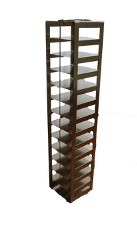 Crystal Industries - CFHT-13 - Vertical Rack for 100-Cell Hinged Lid Boxes, Holds 13 Boxes