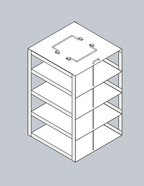 Crystal Industries - CFS-100-4 - Vertical Rack for 100-Place Slide Boxes, Holds 4 Boxes