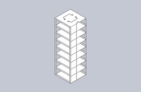 CFS-100-8 - Vertical Rack for 100-Place Slide Boxes, Holds 8 Boxes