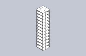CFS-25-12 - Vertical Rack for 25-Place Slide Boxes, Holds 12 Boxes