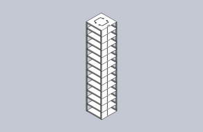 Crystal Industries - CFTB-13 - Vertical Rack for 96-Well Microtube Boxes, Holds 13 Boxes