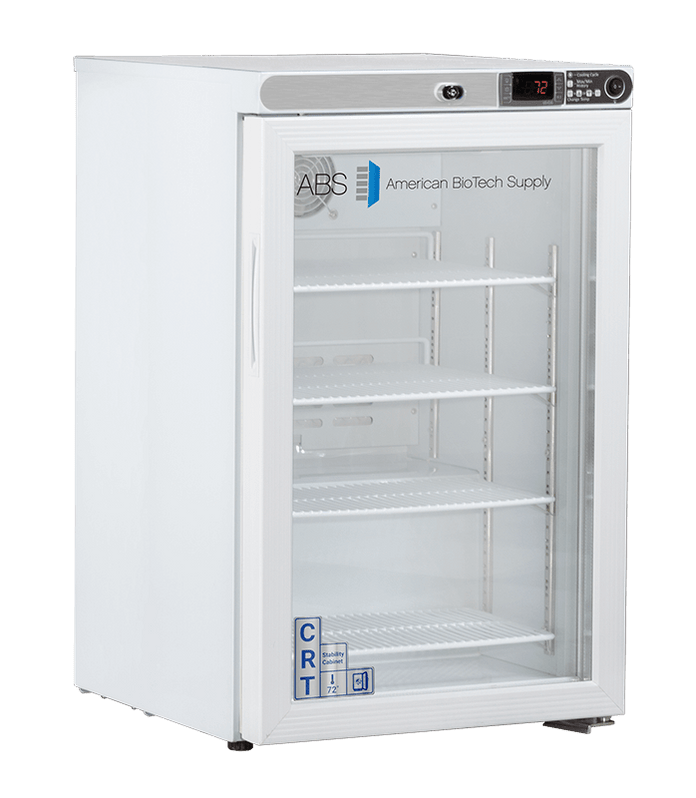 American Biotech Supply - CRT-ABT-HC-UCFS-0204G - 2.5 Cu. Ft. Undercounter Controlled Room Temperature Cabinet, Freestanding-Glass Door