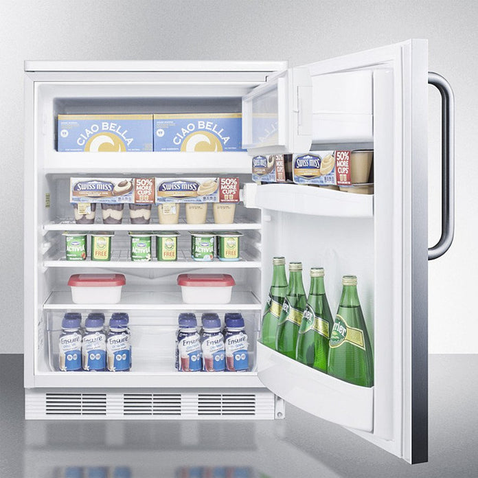 Accucold - CT66LWSSTBLHD - 24" Wide Refrigerator-Freezer, Left Hand Door