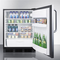 Accucold - FF6BK7CSSLHD - 24" Wide Built-In All-Refrigerator, Left Hand Door