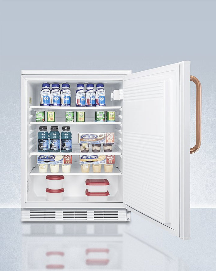 Accucold - FF7LWTBCLHD - 24" Wide All-Refrigerator with Antimicrobial Pure Copper Handle, Left Hand Door