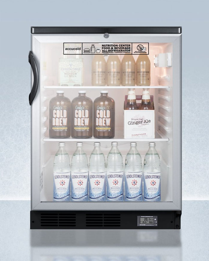 Accucold - SCR600BGLBINZLHD - 24" Wide Built-In All-Refrigerator, Left Hand Door