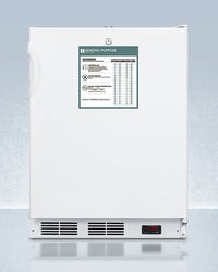 Accucold - VT65MLBIADAGPLHD - 24" Wide Built-In All-Freezer, ADA Compliant, Left Hand Door