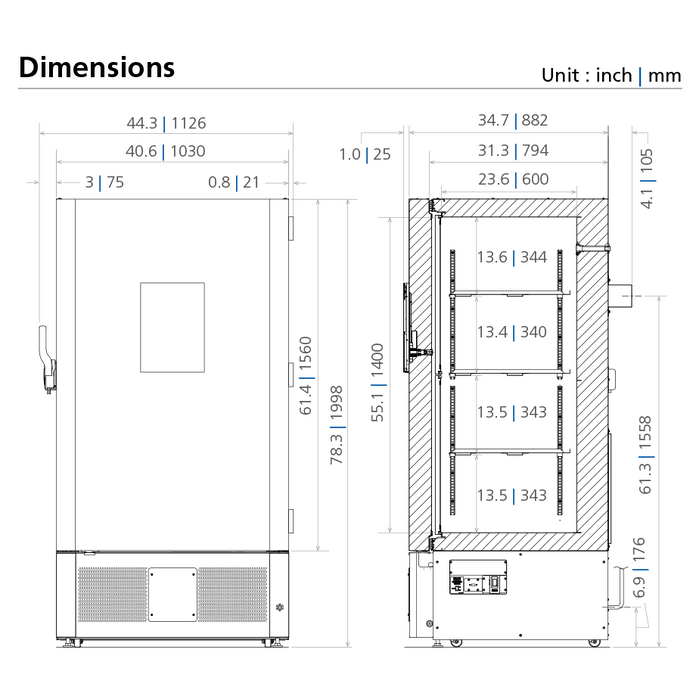 PHCbi - MDF-DU703VXHA-PA - TwinGuard ECO Ultra-Low Temperature Upright Freezer -86°C