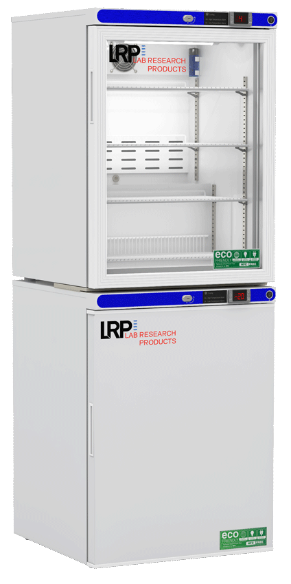 Lab Research Products - LRP-HC-RFC1020G - 10 Cu. Ft. Laboratory Refrigerator & Freezer (-20°C Operation) Combination, with Glass Door Refrigerator