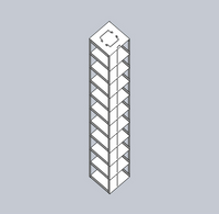 Crystal Industries - MCF-10-2 - Vertical Rack for Mini 2" boxes, Holds 10 Boxes