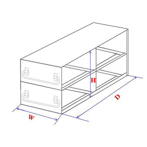 Crystal Industries - UFD-XLT15/50 - Upright Freezer Rack with 2 Drawers for 15/50ml Centrifuge Tubes