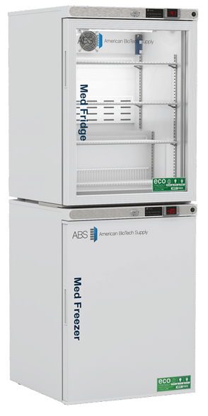 American Biotech Supply - PH-ABT-HC-RFC1020G - 10 Cu. Ft. Pharmacy Refrigerator and Freezer Combination with Glass Door