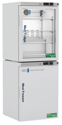 American Biotech Supply - PH-ABT-HC-RFC1020G - 10 Cu. Ft. Pharmacy Refrigerator and Freezer Combination with Glass Door