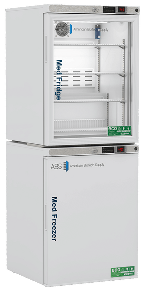 American Biotech Supply - PH-ABT-HC-RFC1020G - 10 Cu. Ft. Pharmacy Refrigerator and Freezer Combination with Glass Door