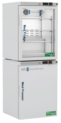 American Biotech Supply - PH-ABT-HC-RFC1020G - 10 Cu. Ft. Pharmacy Refrigerator and Freezer Combination with Glass Door
