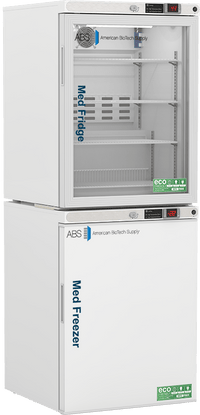 American Biotech Supply - PH-ABT-HC-RFC1030G - 10 Cu. Ft. Pharmacy Refrigerator and Freezer (-22°F Operation) Combination with Glass Door Refrigerator