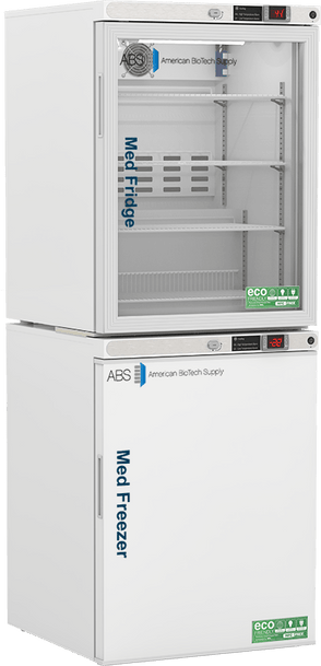 American Biotech Supply - PH-ABT-HC-RFC1030G - 10 Cu. Ft. Pharmacy Refrigerator and Freezer (-22°F Operation) Combination with Glass Door Refrigerator
