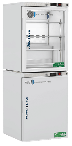 American Biotech Supply - PH-ABT-HC-RFC1040G - 10 Cu. Ft. Pharmacy Refrigerator and Freezer (-40°F Operation) Combination with Glass Door Refrigerator