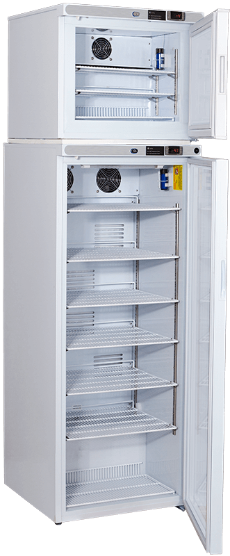 American Biotech Supply - PH-ABT-HC-RFC12GA - 12 Cu. Ft. Pharmacy Refrigerator and Auto Defrost Freezer Combination with Glass Door