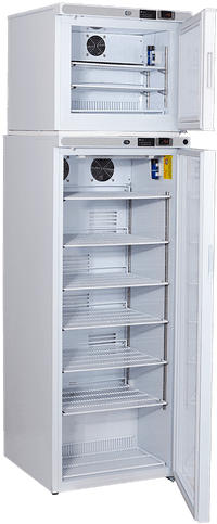 American Biotech Supply - PH-ABT-HC-RFC12GA - 12 Cu. Ft. Pharmacy Refrigerator and Auto Defrost Freezer Combination with Glass Door