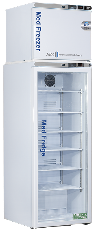 American Biotech Supply - PH-ABT-HC-RFC12GA-CAD - 12 Cu. Ft. Premier Pharmacy/Vaccine Refrigerator and Freezer Combination with Controlled Auto Defrost Freezer with Glass Door