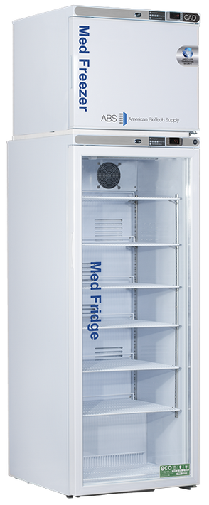 American Biotech Supply - PH-ABT-HC-RFC12GA-CAD - 12 Cu. Ft. Premier Pharmacy/Vaccine Refrigerator and Freezer Combination with Controlled Auto Defrost Freezer with Glass Door