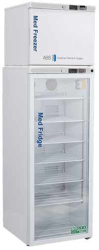 American Biotech Supply - PH-ABT-HC-RFC12GA - 12 Cu. Ft. Pharmacy Refrigerator and Auto Defrost Freezer Combination with Glass Door