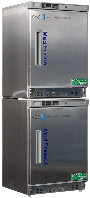 American Biotech Supply - PH-ABT-HC-RFC9SS - 9 Cu. Ft.Pharmacy Stainless Steel Refrigerator and Freezer Combination