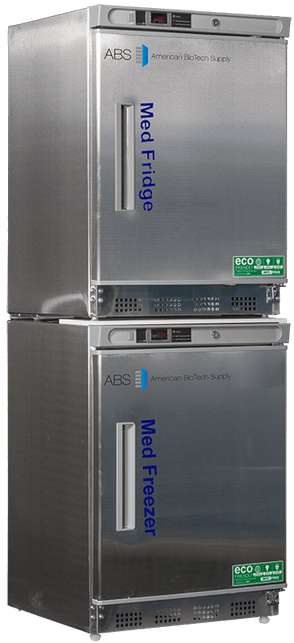 American Biotech Supply - PH-ABT-HC-RFC9SS - 9 Cu. Ft.Pharmacy Stainless Steel Refrigerator and Freezer Combination