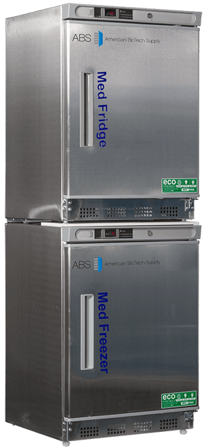 American Biotech Supply - PH-ABT-HC-RFC9SS - 9 Cu. Ft.Pharmacy Stainless Steel Refrigerator and Freezer Combination
