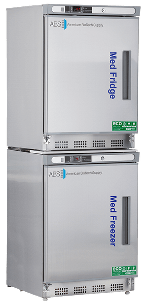 American Biotech Supply - PH-ABT-HC-RFC9SS-LH - 9 Cu. Ft. Pharmacy Stainless Steel Refrigerator and Freezer Combination, Left Hinged