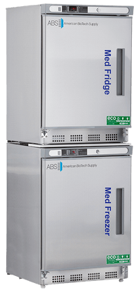 American Biotech Supply - PH-ABT-HC-RFC9SS-LH - 9 Cu. Ft. Pharmacy Stainless Steel Refrigerator and Freezer Combination, Left Hinged