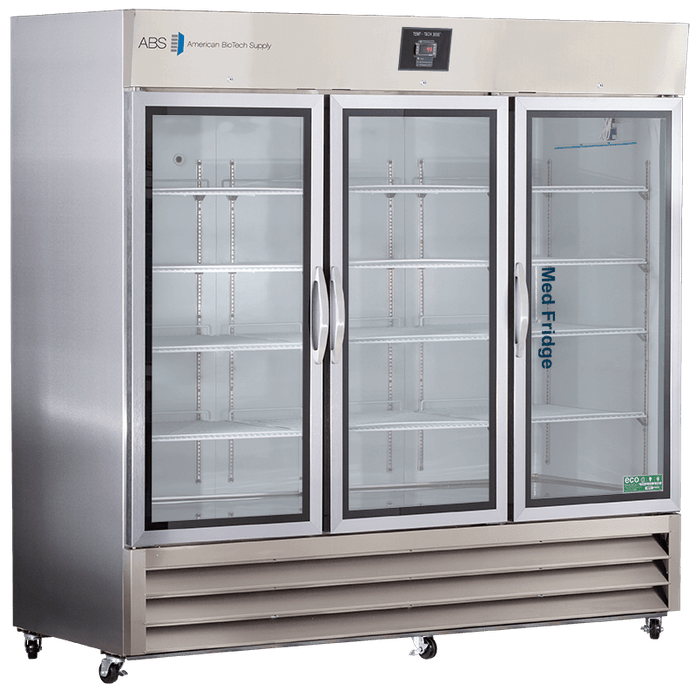 American Biotech Supply - PH-ABT-HC-SSP-72G - 72 Cu. Ft. Glass Door Stainless Steel Pharmacy Refrigerator