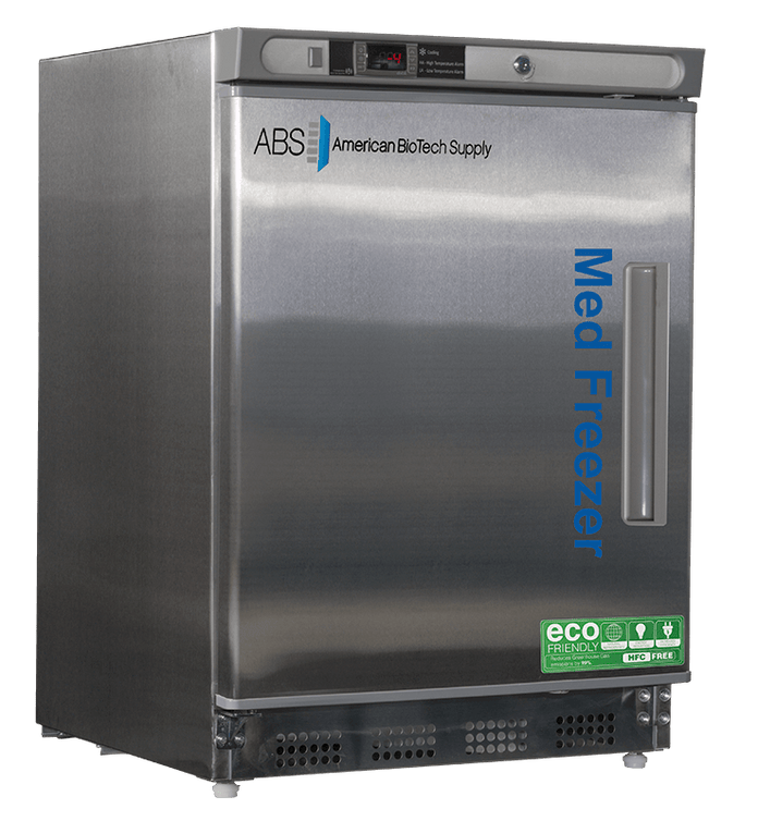 American Biotech Supply - PH-ABT-HC-UCBI-0420SS-LH - 4.2 Cu. Ft. Pharmacy Undercounter Built-In Freezer, Left Hinged - Stainless Steel