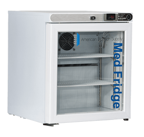 American Biotech Supply - PH-ABT-HC-UCFS-0104G-LH - 1 Cu. Ft. Pharmacy Countertop Freestanding Refrigerator With Glass Door, Left Hinged