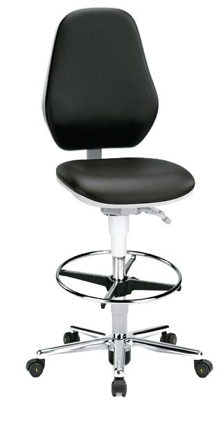Bimos - 20026606 - Cleanroom Basic Stool 9146, ESD Capable, Bench-to-Counter Height Range,with Foot Ring, Armless
